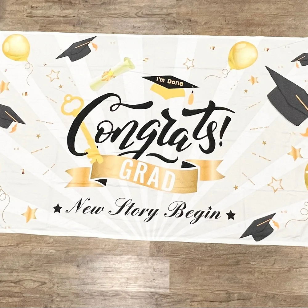 Graduation Season Congrats Grad Party Banner Size 45